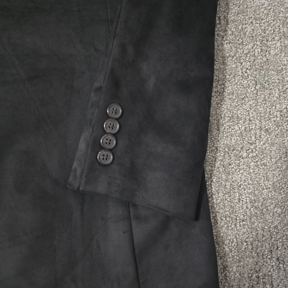 Lauren Ralph Lauren Men's Black Faux Suede Sport Coat Blazer 40L Two Button Clas